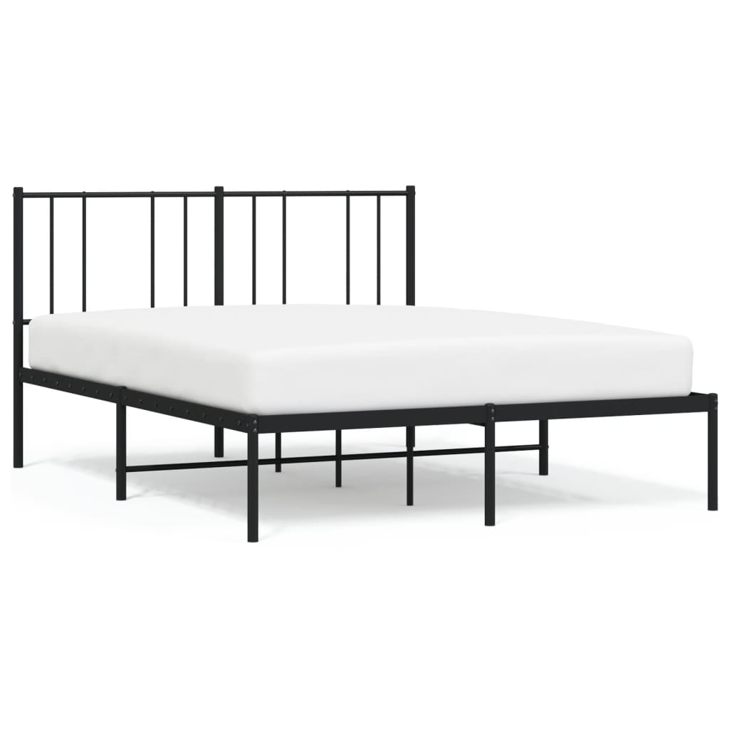 Sengeramme i metall med hodegavl svart 140x190 cm