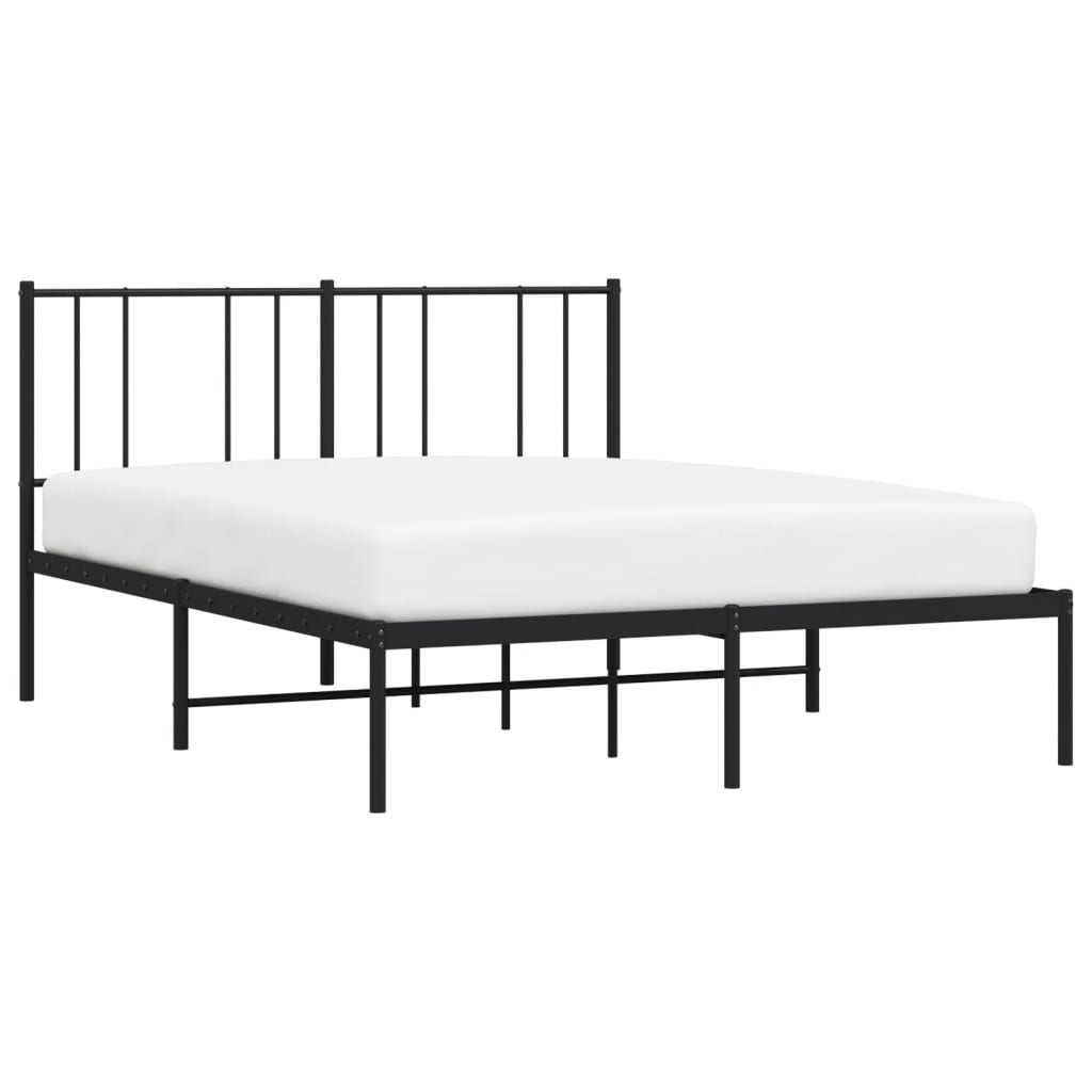 Sengeramme i metall med hodegavl svart 140x190 cm
