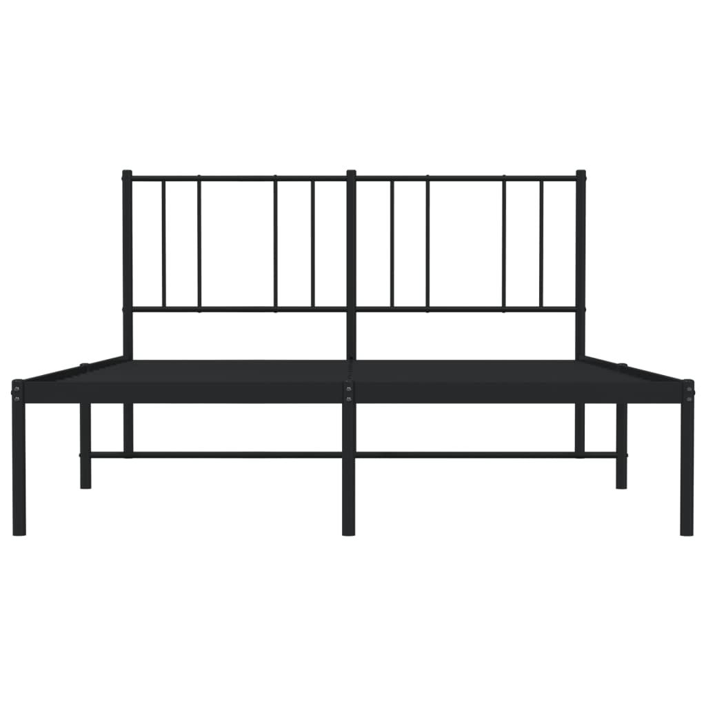 Sengeramme i metall med hodegavl svart 140x190 cm