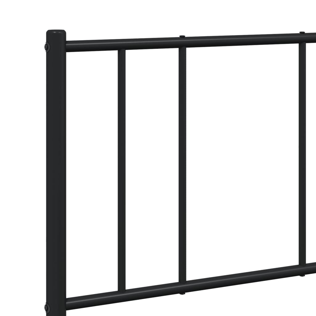 Sengeramme i metall med hodegavl svart 140x190 cm