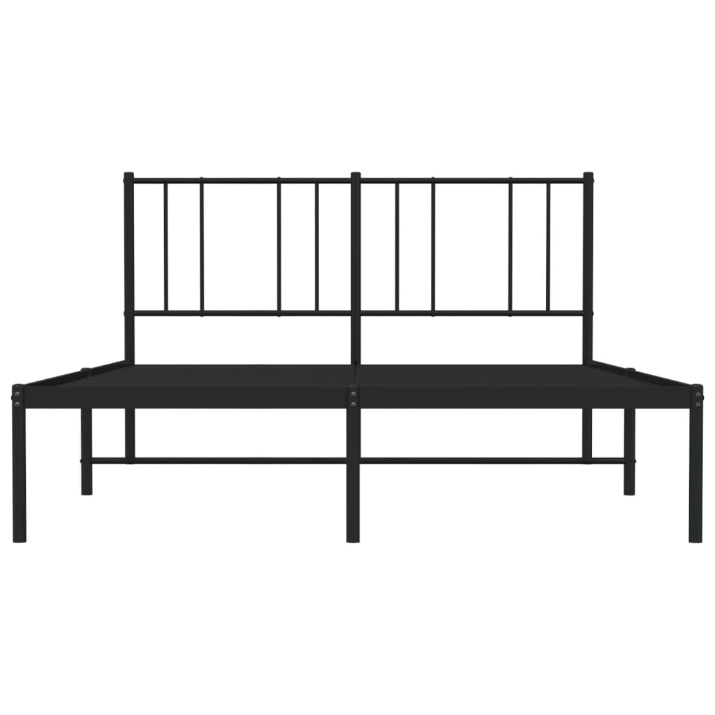 Sengeramme i metall med sengegavl svart 140x200 cm