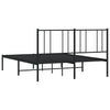 Sengeramme i metall med sengegavl svart 140x200 cm