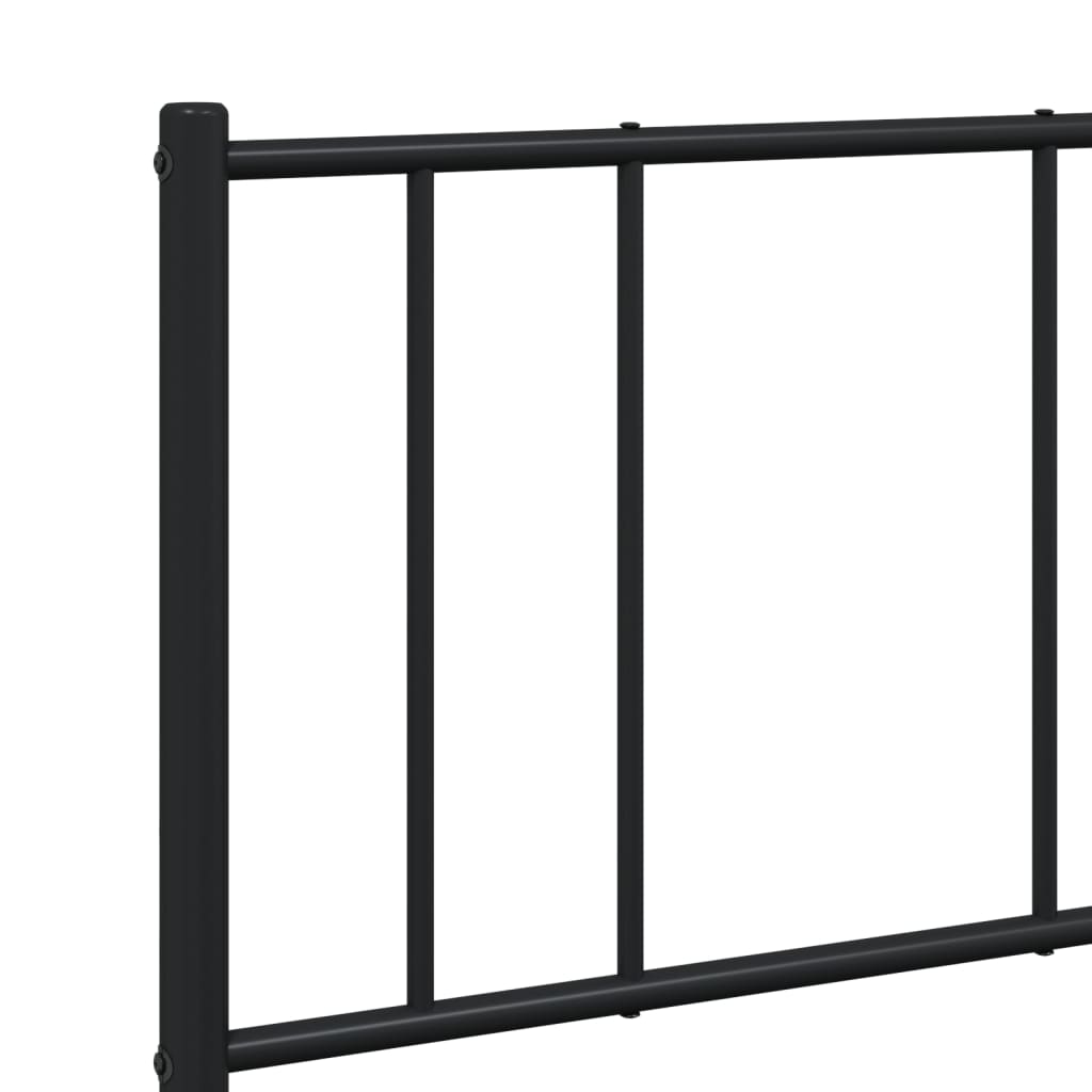 Sengeramme i metall med sengegavl svart 140x200 cm