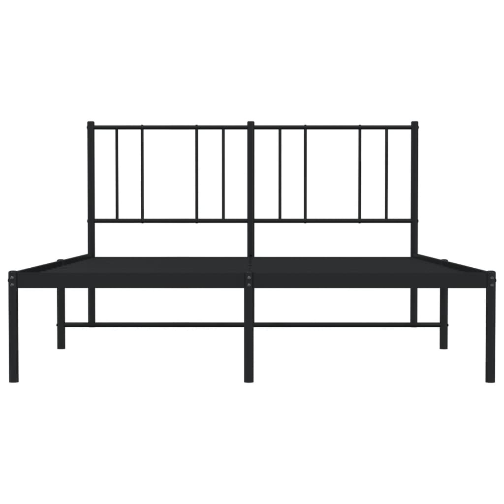 Sengeramme i metall med sengegavl svart 150x200 cm