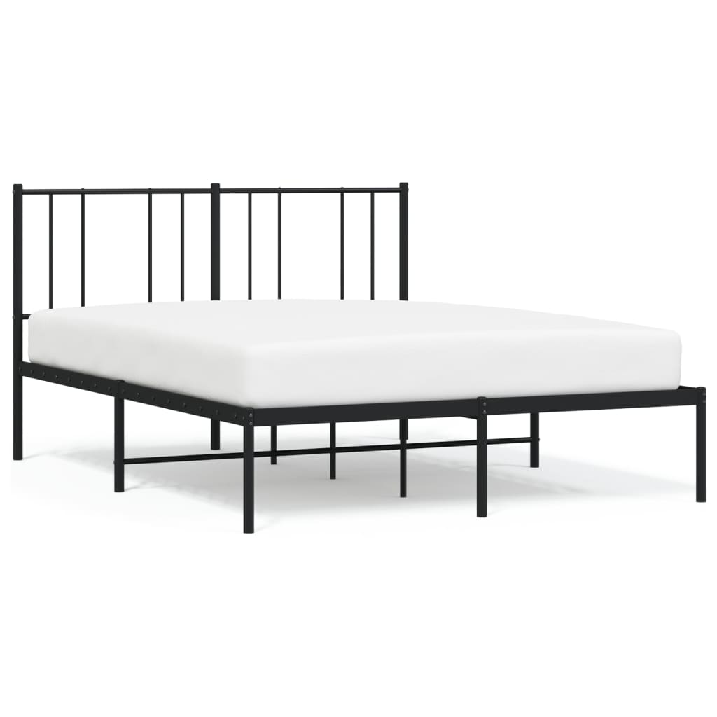 Sengeramme i metall med hodegavl svart 160x200 cm