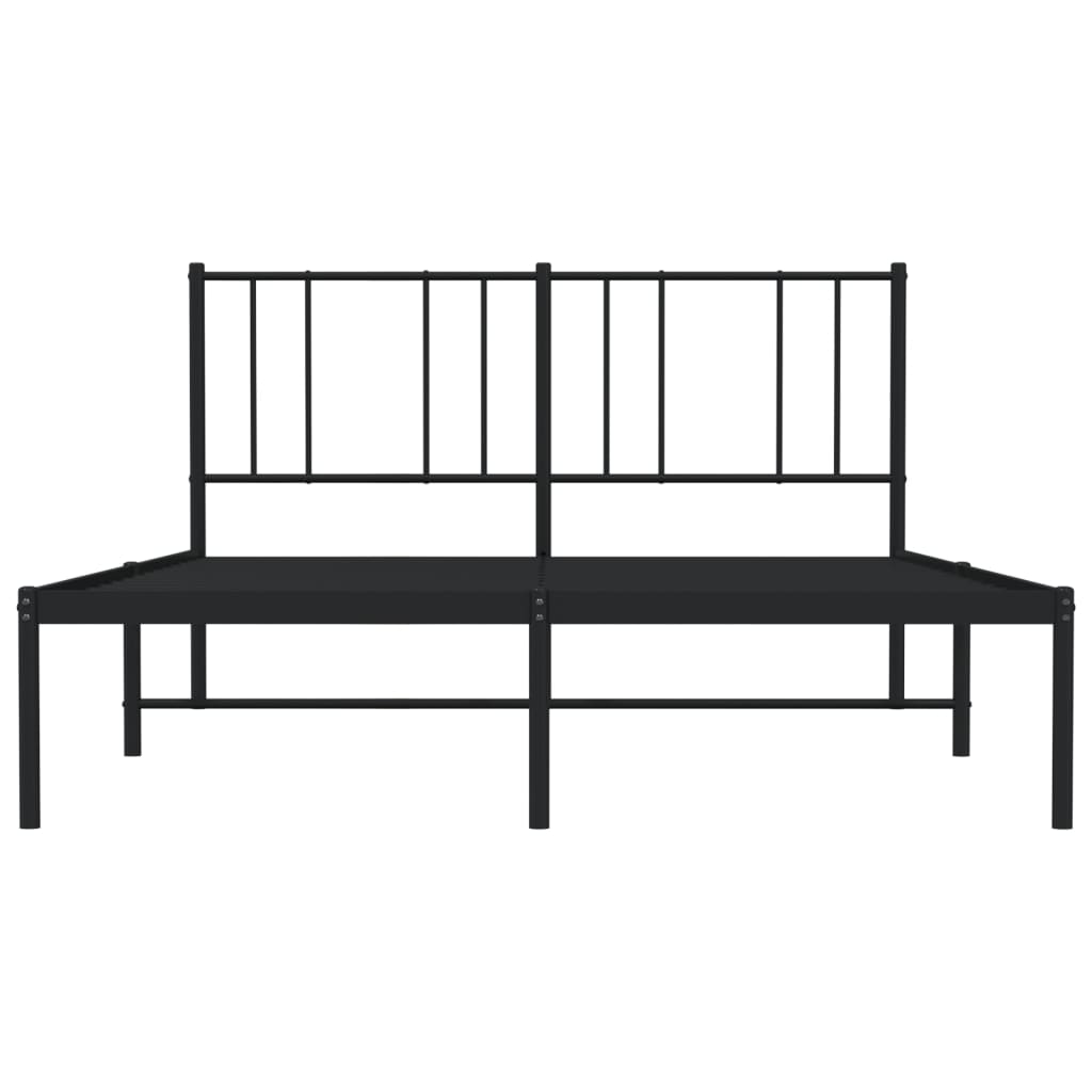 Sengeramme i metall med hodegavl svart 160x200 cm