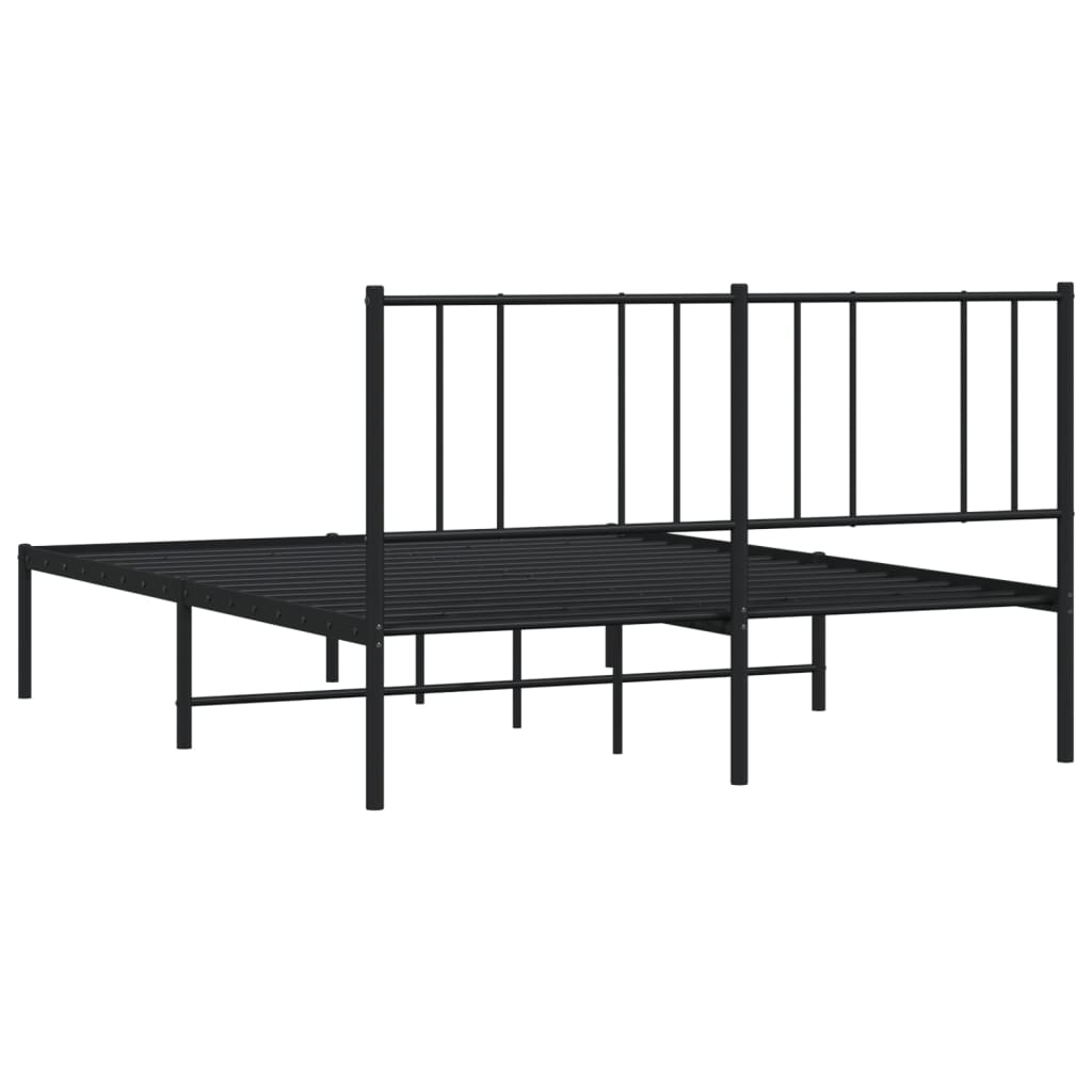 Sengeramme i metall med hodegavl svart 160x200 cm