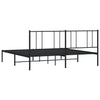 Sengeramme i metall med sengegavl svart 183x213 cm