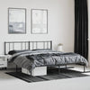 Sengeramme i metall med sengegavl svart 193x203 cm