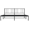 Sengeramme i metall med sengegavl svart 193x203 cm