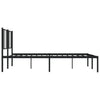 Sengeramme i metall med sengegavl svart 193x203 cm