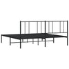 Sengeramme i metall med sengegavl svart 193x203 cm