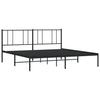 Sengeramme i metall med sengegavl svart 200x200 cm