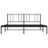 Sengeramme i metall med sengegavl svart 200x200 cm