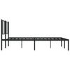 Sengeramme i metall med sengegavl svart 200x200 cm