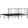 Sengeramme i metall med sengegavl svart 200x200 cm