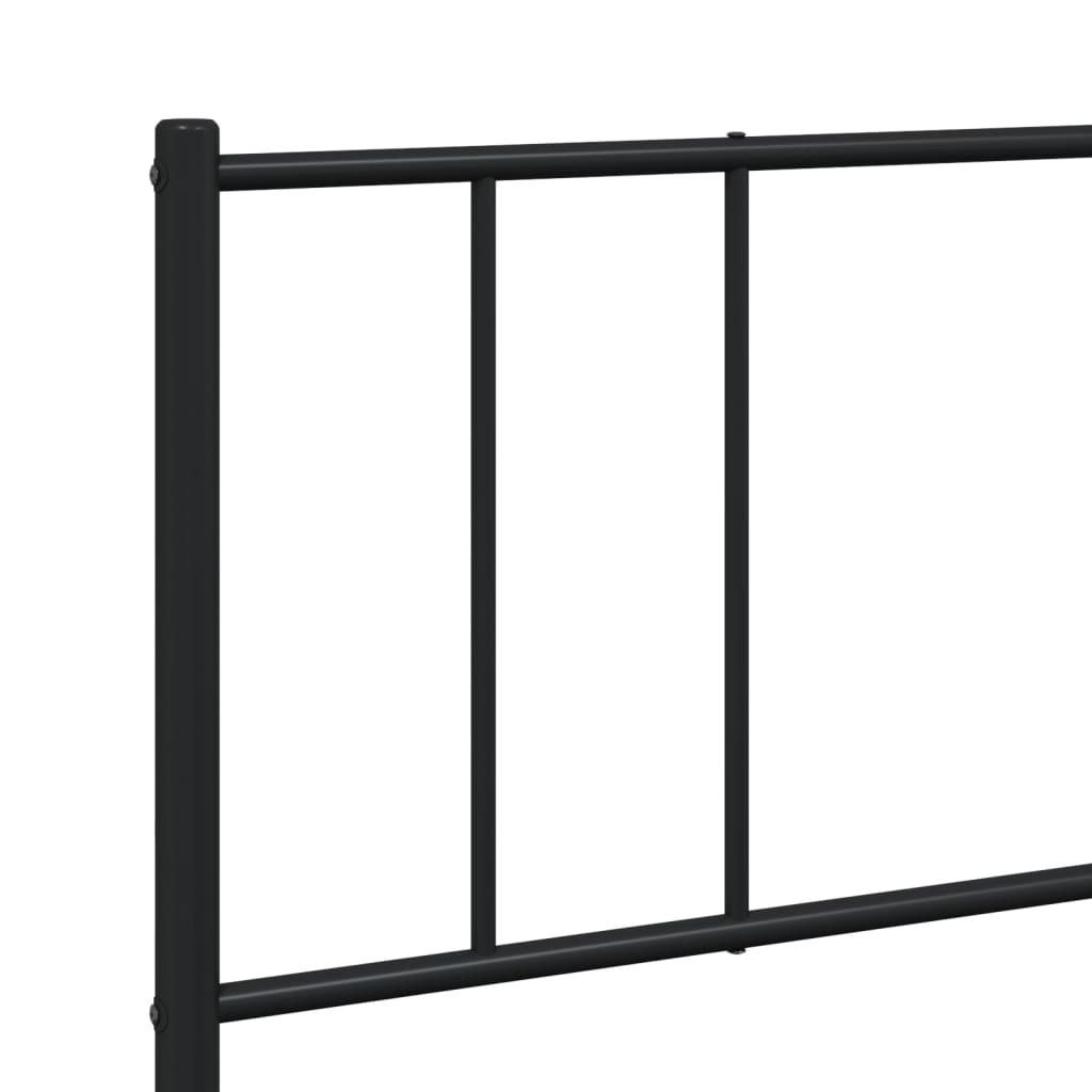 Sengeramme i metall med sengegavl svart 200x200 cm