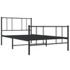 Sengeramme i metall med hode- og fotgavl svart 75x190 cm