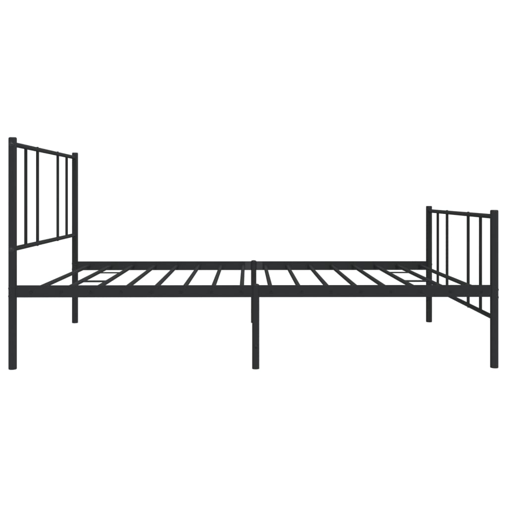 Sengeramme i metall med hode- og fotgavl svart 75x190 cm
