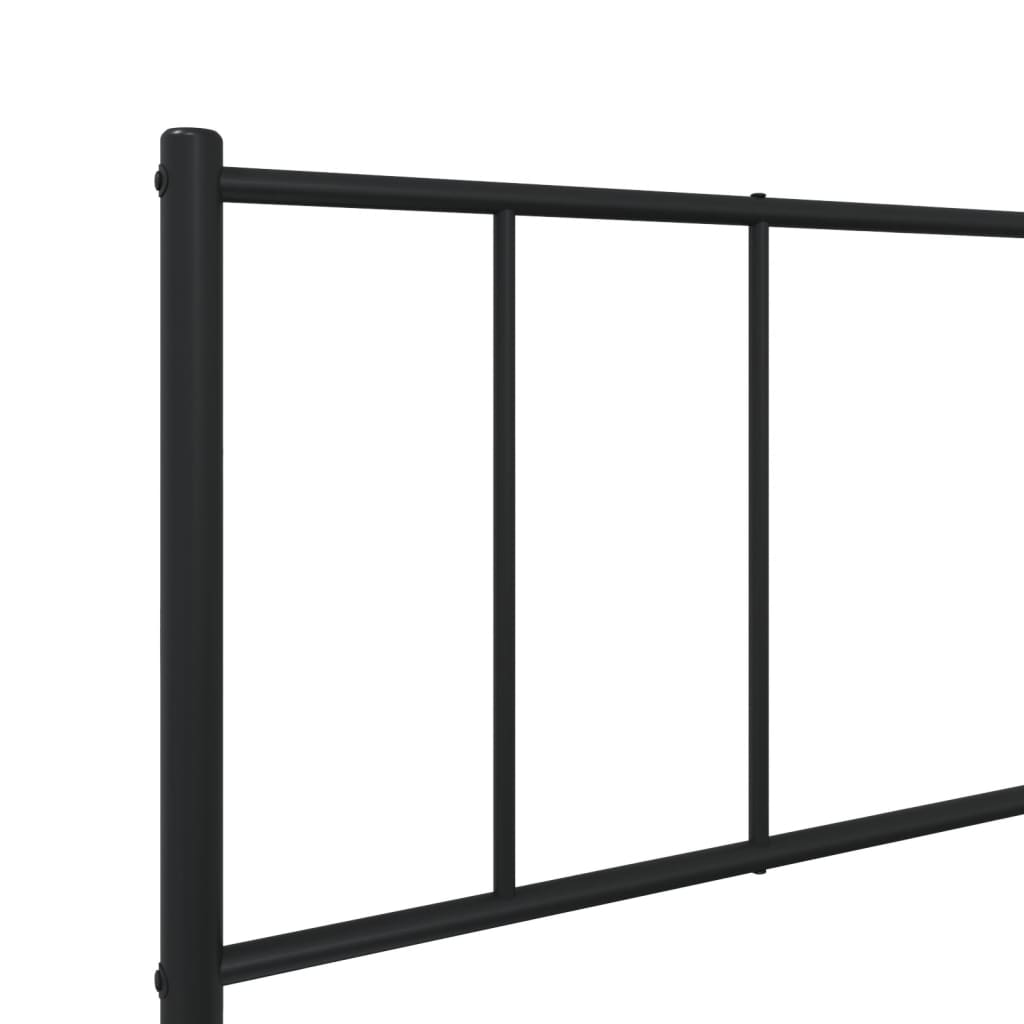 Sengeramme i metall med hode- og fotgavl svart 75x190 cm