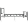Sengeramme i metall med hode- og fotgavl svart 80x200 cm
