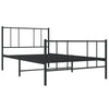 Sengeramme i metall med hode- og fotgavl svart 90x190 cm