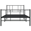 Sengeramme i metall med hode- og fotgavl svart 90x190 cm