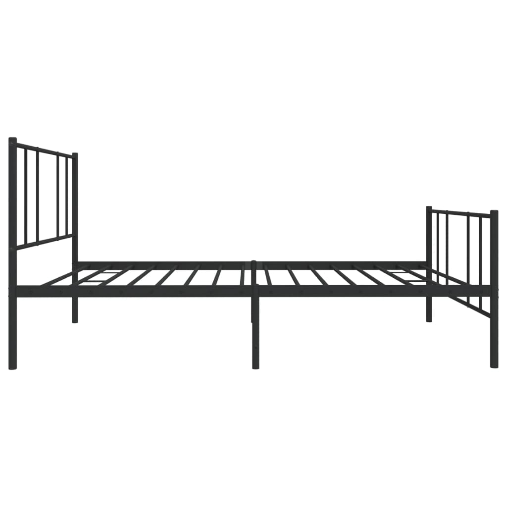 Sengeramme i metall med hode- og fotgavl svart 90x190 cm