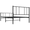 Sengeramme i metall med hode- og fotgavl svart 90x190 cm