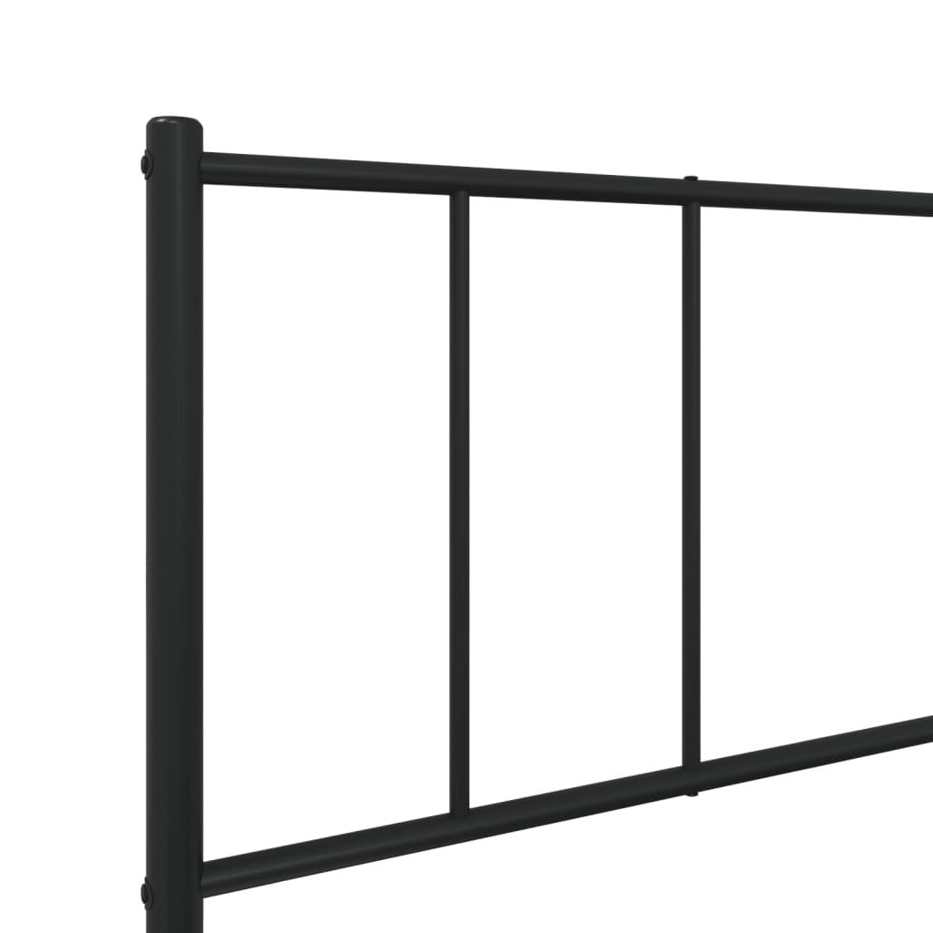 Sengeramme i metall med hode- og fotgavl svart 90x190 cm