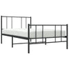 Sengeramme i metall med hode- og fotgavl svart 100x190 cm