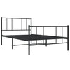 Sengeramme i metall med hode- og fotgavl svart 100x190 cm