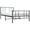 Sengeramme i metall med hode- og fotgavl svart 107x203 cm