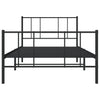 Sengeramme i metall med hode- og fotgavl svart 107x203 cm