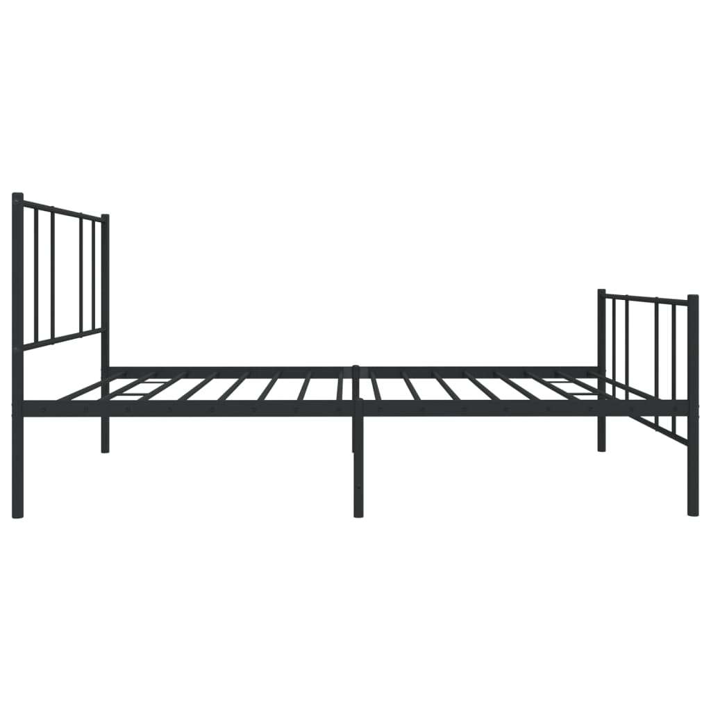 Sengeramme i metall med hode- og fotgavl svart 107x203 cm