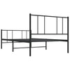 Sengeramme i metall med hode- og fotgavl svart 107x203 cm