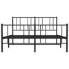 Sengeramme i metall med hode- og fotgavl svart 120x190 cm