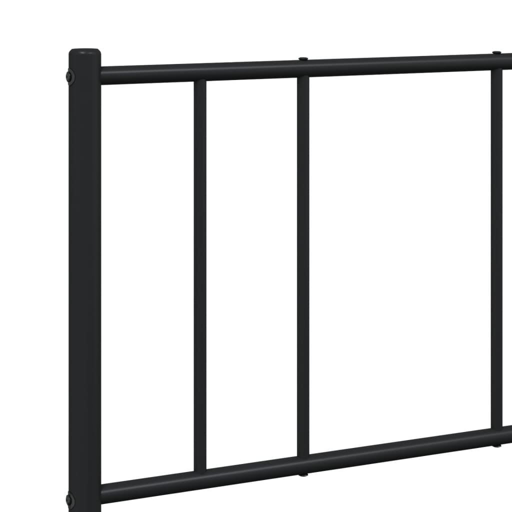 Sengeramme i metall med hode- og fotgavl svart 120x200 cm