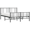 Sengeramme i metall med hode- og fotgavl svart 135x190 cm