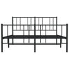 Sengeramme i metall med hode- og fotgavl svart 135x190 cm
