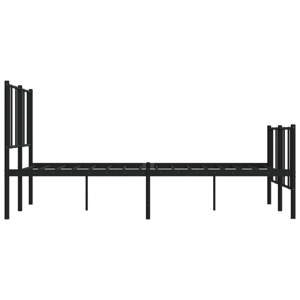 Sengeramme i metall med hode- og fotgavl svart 135x190 cm