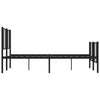 Sengeramme i metall med hode- og fotgavl svart 135x190 cm