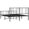 Sengeramme i metall med hode- og fotgavl svart 135x190 cm