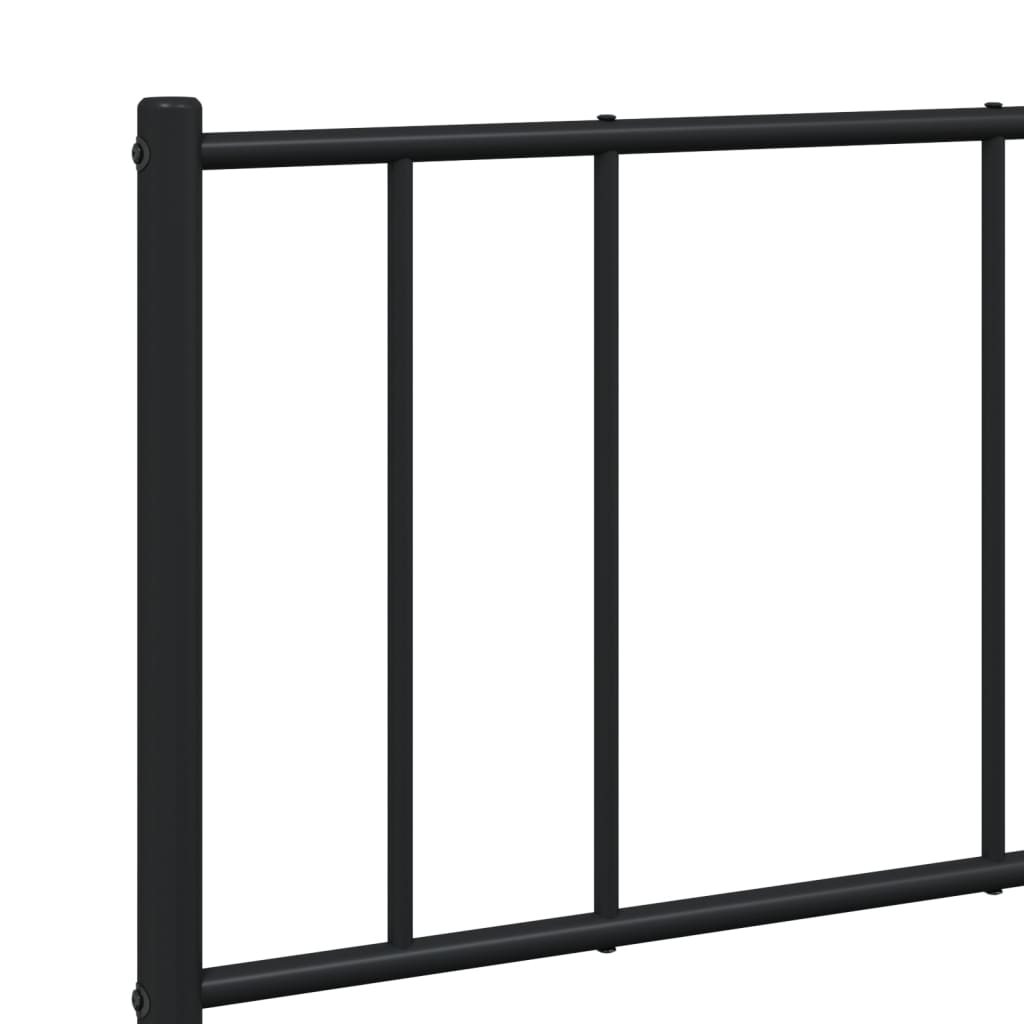 Sengeramme i metall med hode- og fotgavl svart 135x190 cm