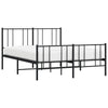 Sengeramme i metall med hode- og fotgavl svart 140x190 cm