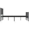 Sengeramme i metall med hode- og fotgavl svart 140x190 cm