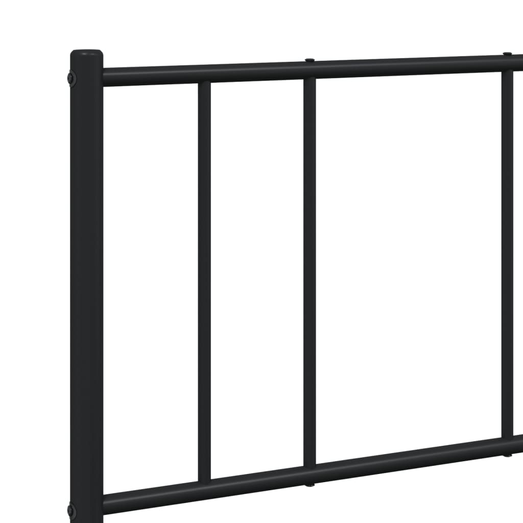 Sengeramme i metall med hode- og fotgavl svart 140x190 cm