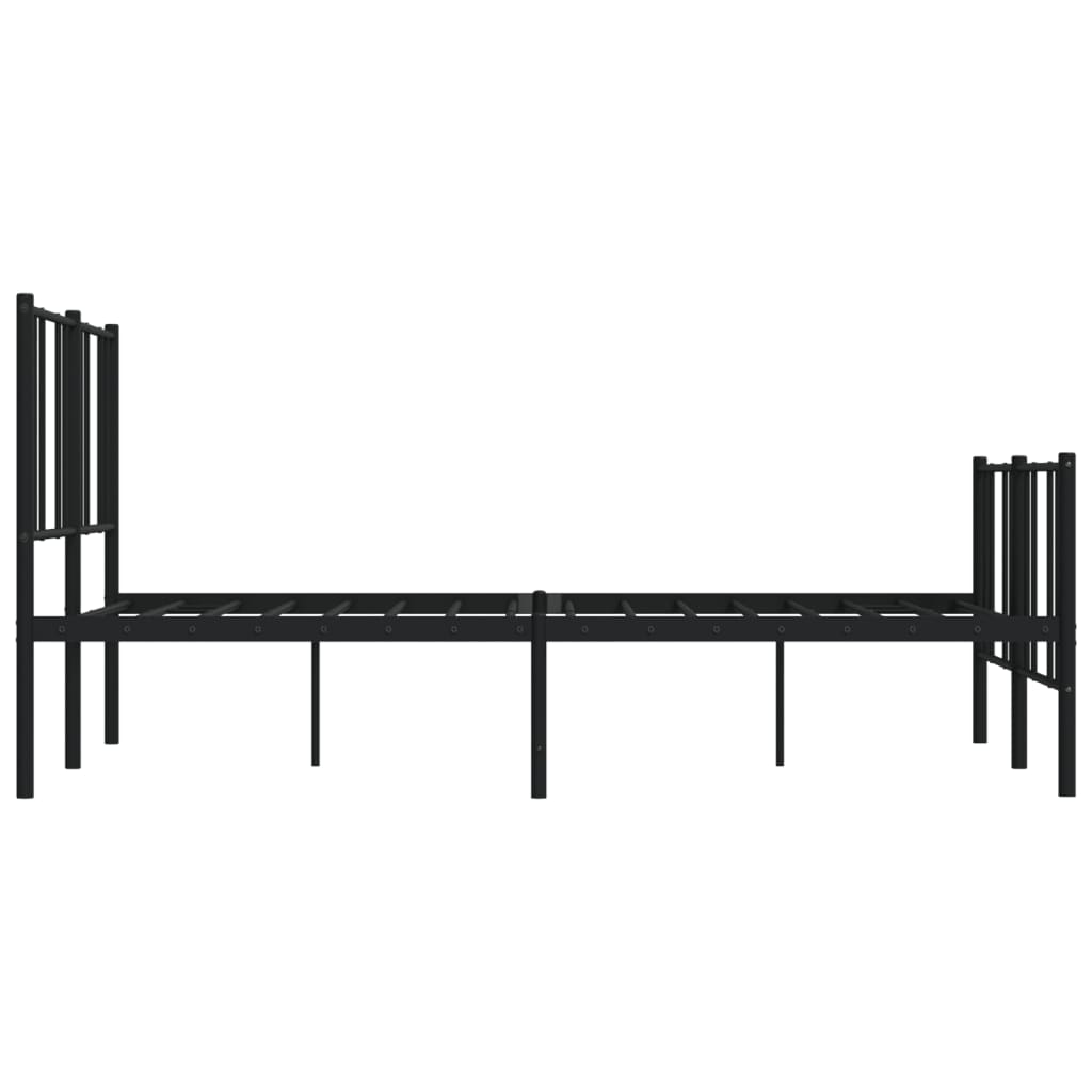 Sengeramme i metall med hode- og fotgavl svart 150x200 cm