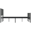 Sengeramme i metall uten madrass med fotgavl svart 160x200 cm