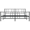 Sengeramme i metall uten madrass med fotgavl svart 180x200 cm